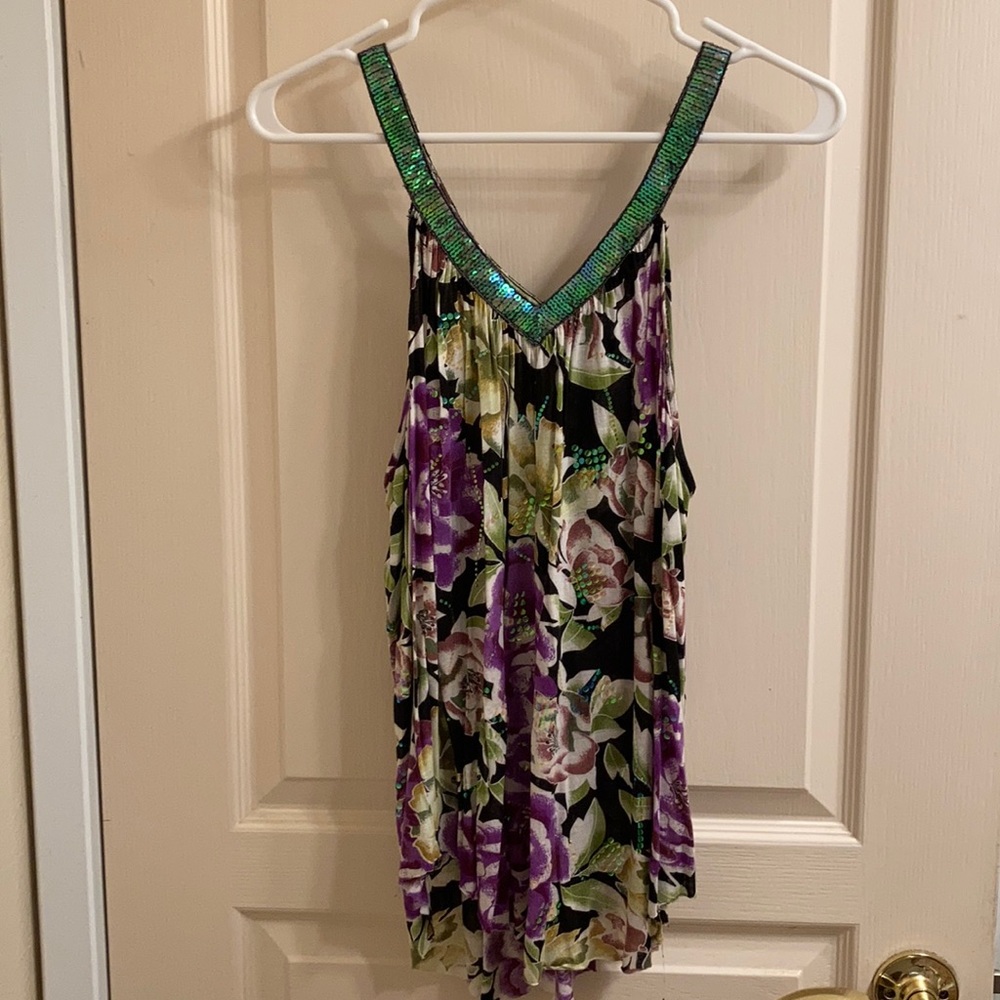 Free People floral sequin top